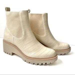 Dolce Vita | Shoes | Dolce Vita Helen Platform Wedge Chelsea Boots Croc  Embossed Cream Size 75 New | Poshmark